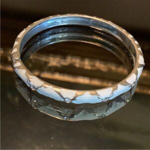 White and Gold Bangle Bracelet
